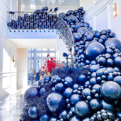 PartyWoo 12-Inch Pearl Azure Blue Balloons - 50 PCS for Birthday, Baby Shower & Wedding Decor