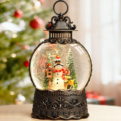 Priddop Snowman Snow Globe - Musical Christmas Decoration with Classic Relief Texture | 10.6 Inch