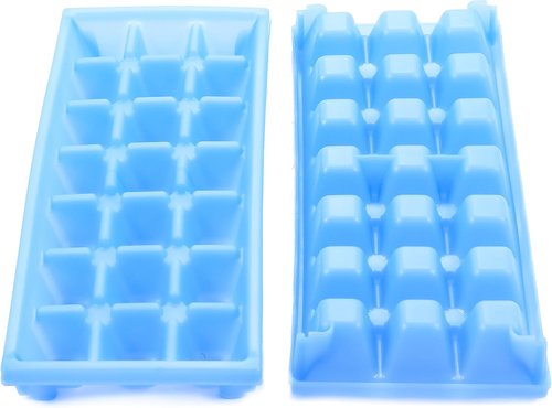 Camco Stackable Mini Ice Cube Tray - Space-Saving Design, 2-Pack, Blue Color