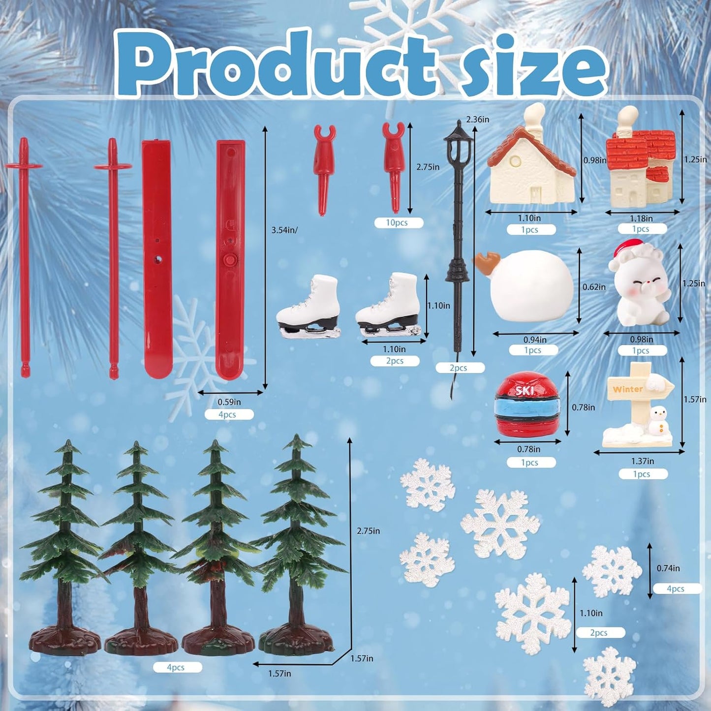 Skiennix 23PCS Ski-Themed Cake Decoration Set - Perfect Birthday Party Toppers & Supplies