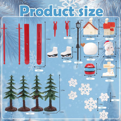 Skiennix 23PCS Ski-Themed Cake Decoration Set - Perfect Birthday Party Toppers & Supplies
