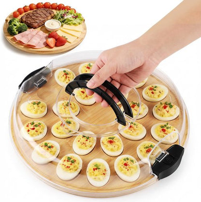 Deviled Egg Containers by [Brand Name] - Portable Platter with 24 Slots | Reversible Charcuterie Board for Parties & Picnics