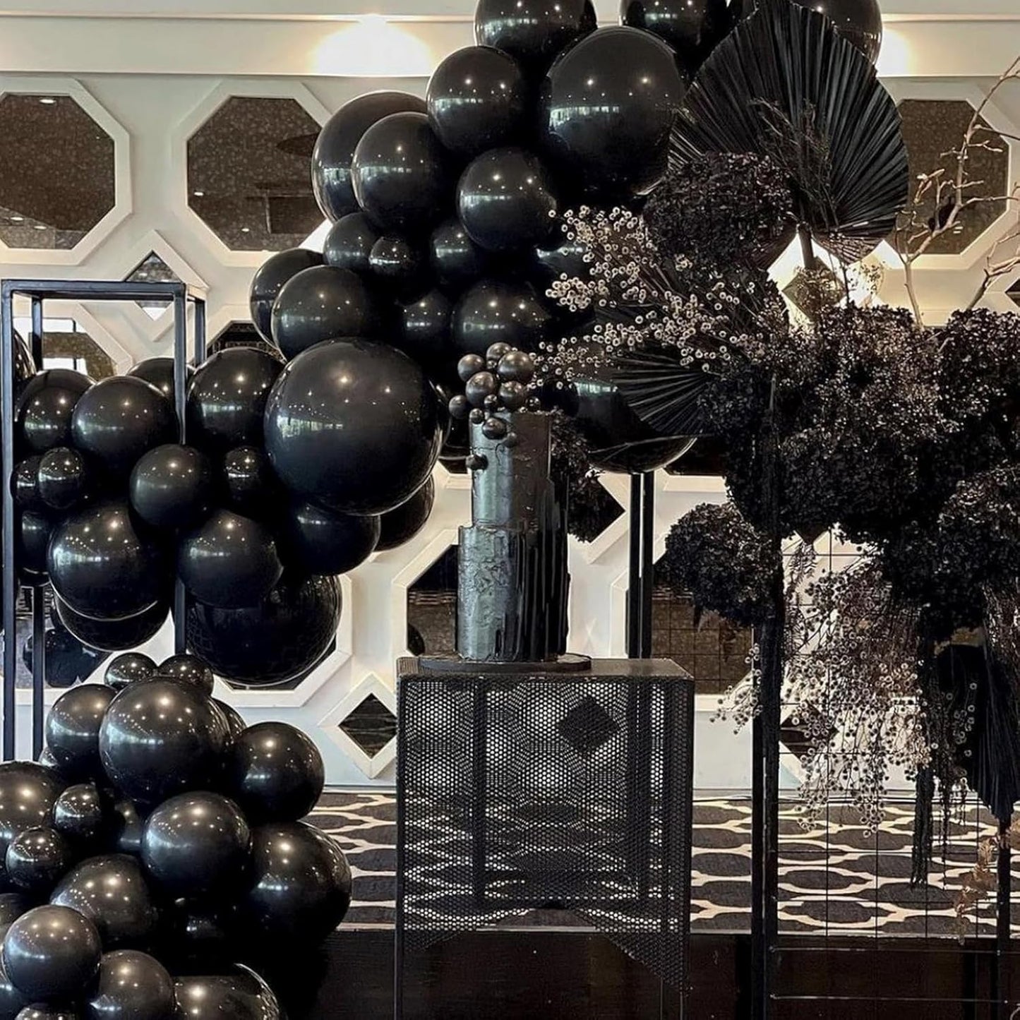 PartyWoo Black Balloons - 155-Piece Arch Kit with Various Sizes for Baby Shower & Birthday Decor