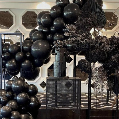 PartyWoo Black Balloons 155 pcs Different Sizes of 18 12 10 5 Inch Black Balloons Arch Kit Garland for Baby Shower Birthday Graduation Casino Gaming Anniversary Race Car Party Decorations Black-Y18