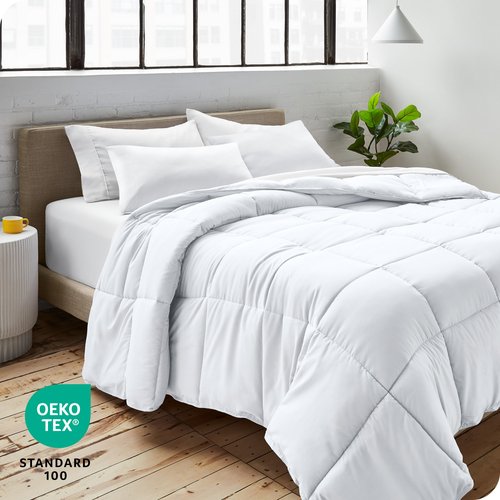 Bare Home Comforter Set - Ultra-Soft - Goose Down Alternative - Premium 1800 Series - All Season Warmth (Twin/Twin XL, White)