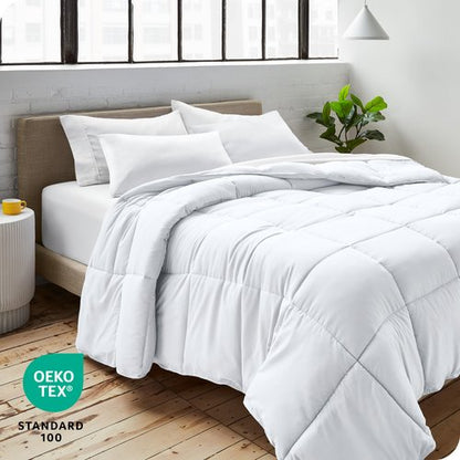 Bare Home Comforter Set - Ultra-Soft - Goose Down Alternative - Premium 1800 Series - All Season Warmth (Twin/Twin XL, White)