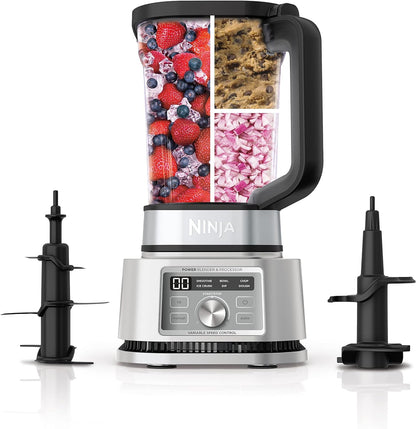 Ninja Foodi SS201 Power Blender & Processor - 3-in-1 Crushing Blender, Dough Mixer & Food Processor | 1400W SmartTORQUE, 6 Auto-iQ Presets