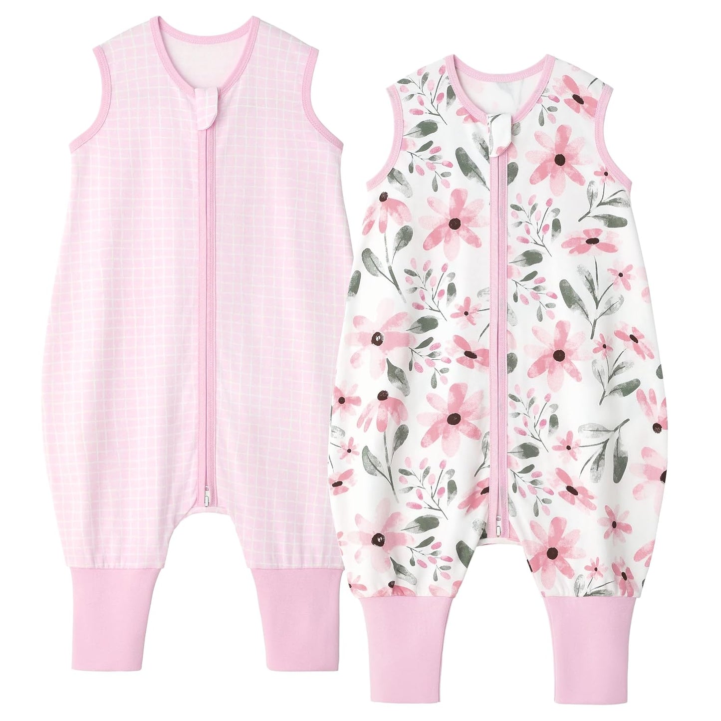 Yoofoss Toddler Sleep Sack - 100% Organic Cotton Wearable Blanket with Feet | 24-36 Months, 2-Way Zipper