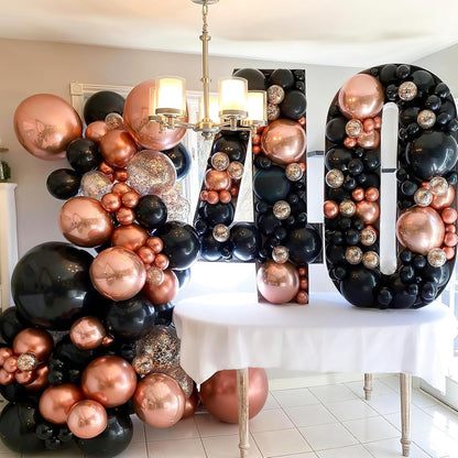 YAOWKY Rose Gold Balloons - 100PCS Metallic Latex Balloon Garland Kit for Weddings & Parties | 18", 12", 10", 5" Sizes
