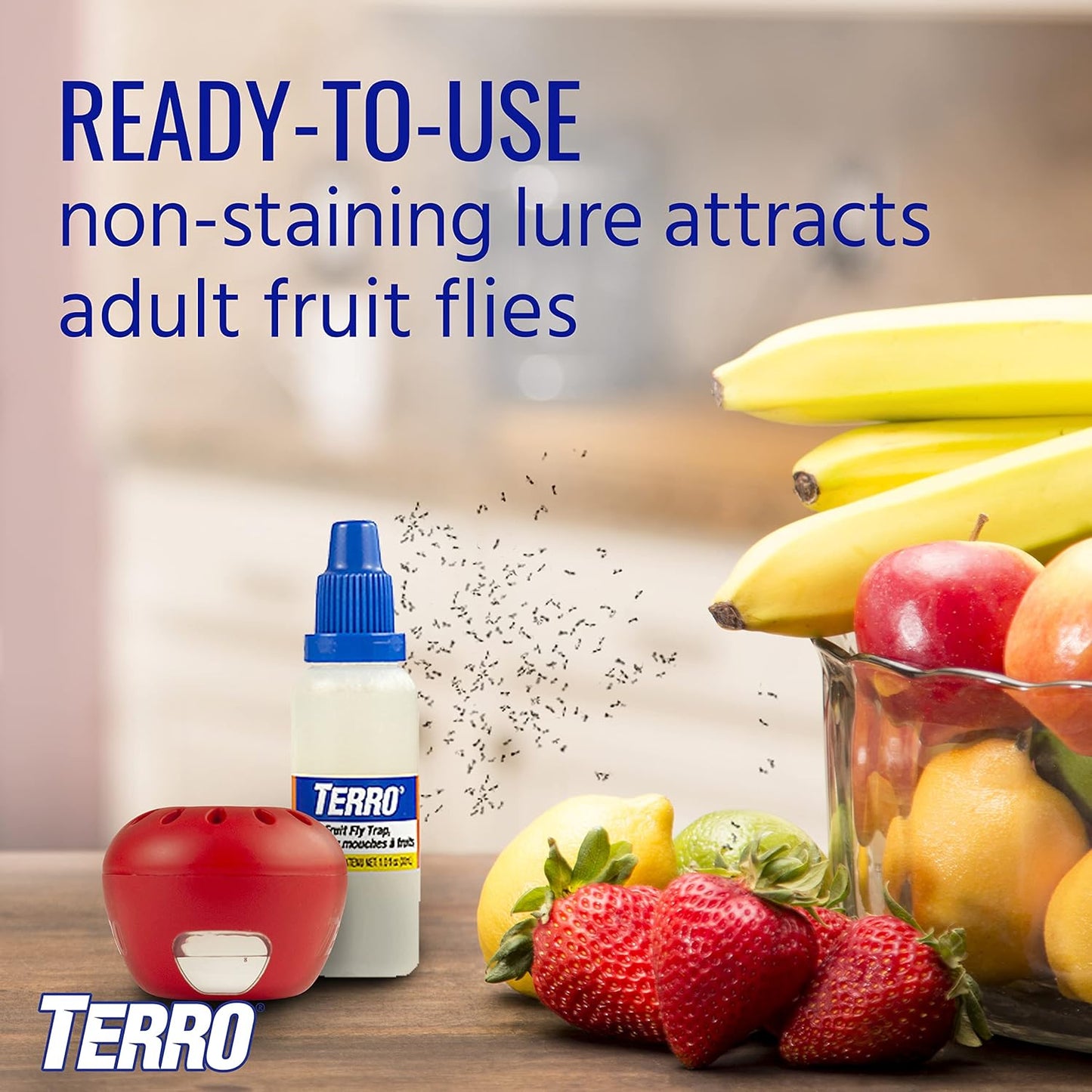 Terro T2503-3 Fruit Fly Trap - Effective Indoor Pest Control | Safe & Non-Toxic Solution