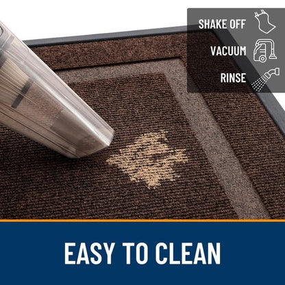 OLANLY Front Door Mat Indoor Outdoor Entrance, Waterproof All-Season, All-Weather Doormat, Sturdy Natural Rubber, Fade Resistant, Low Profile, Easy Clean Patio Porch Entryway Mat, 47x30, Dark Brown