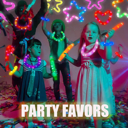 UrChoice Glow Sticks - 16PCS LED Pop Tubes Party Favors | Glow Necklaces & Bracelets for Imaginative Play