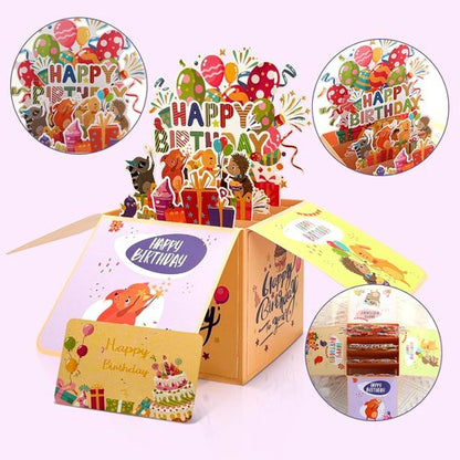 Happy Birthday Pop-Up Card by [Brand Name] - 3D Celebration Gift Box for Family & Friends