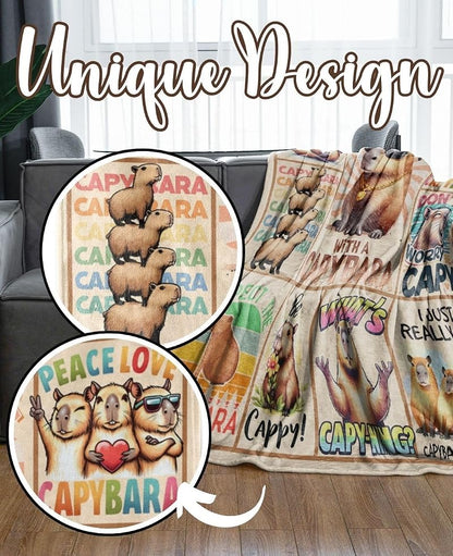 50x65 Capybara Blanket Gift for Capybara Lovers | Cozy 280 GSM Flannel Throw