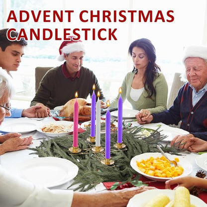Jingmore Christmas Advent Candle Wreath - Rustic Metal Holder for Pillar Candles | Thin Cross Design
