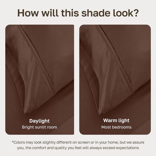 California Design Den Twin XL Bed Sheet Set - 100% Cotton, 400 Thread Count, Silky Smooth Sateen in Espresso Brown