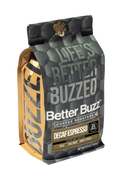 Better Buzz Decaf Espresso Dark Roast Whole Bean Coffee 12oz., Swiss Water Processed