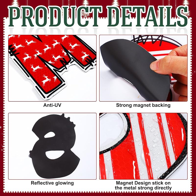 Variation of THIS listing: Cute Xuhal 14 Pcs Christmas Car Magnets Reflective Merry Xmas Letters