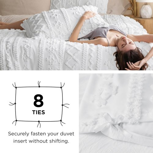 Bedsure Boho Duvet Cover - Soft & Comfortable Queen Size Bedding Set in Olive Green | Machine Washable Design