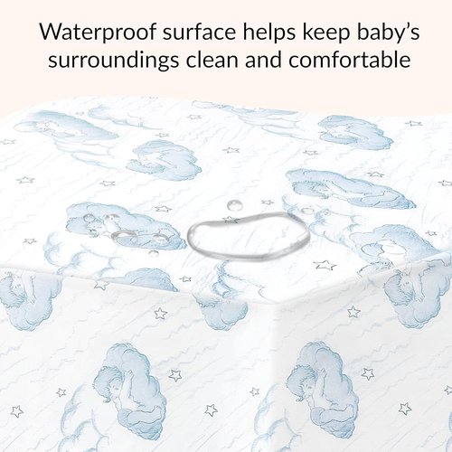 Dream On Me 5" Cozy Cloud 2-in-1 Crib & Toddler Mattress - Dual-Sided, Breathable, Waterproof, GREENGUARD Gold Certified - Blue Cloud