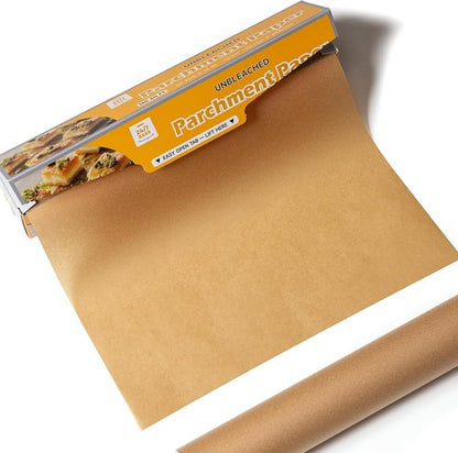 24/7 Bags Parchment Paper Roll - 150 Sq Ft Non-Stick Unbleached Food Safe with Serrated Cutter