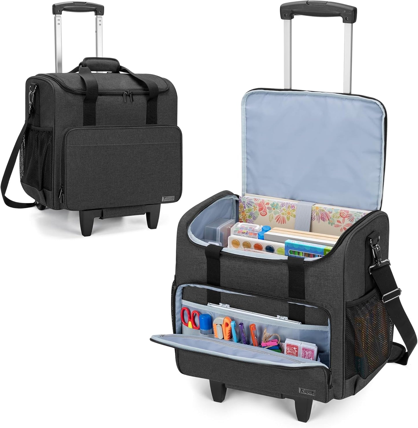 Trunab Rolling Craft Tote - Organize Scrapbooks & Supplies on Wheels | Fits 12x12 Inch Albums