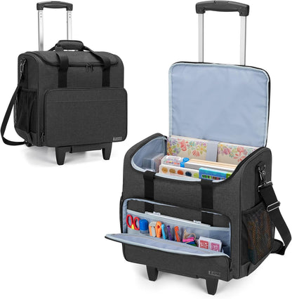 Trunab Rolling Craft Tote - Organize Scrapbooks & Supplies on Wheels | Fits 12x12 Inch Albums