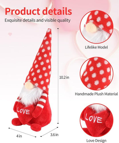 iStatue Valentine Gnomes Plush Dolls - 14-Inch Cute Cuddly Elf Duo with Love Signs | Perfect Valentine's Day Decor