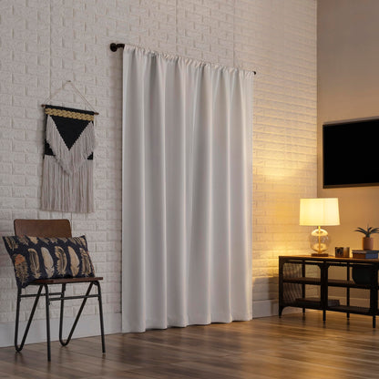Sun Zero Bergen Theater Grade Extreme 100% Blackout Rod Pocket Curtain Panel, 40" x 84, White