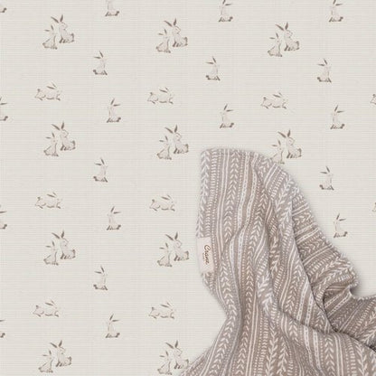 Crane Baby 100% Organic Cotton Gender Neutral Animal Nursery Bedding, Fitted Sheet, Soft Breathable GOTS Certified Cotton, Bunny Crib Sheet