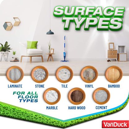 VanDuck Microfiber Mop Pads - 3 Pack Compatible with Bona Mop for 18-Inch Hardwood Floor Cleaning