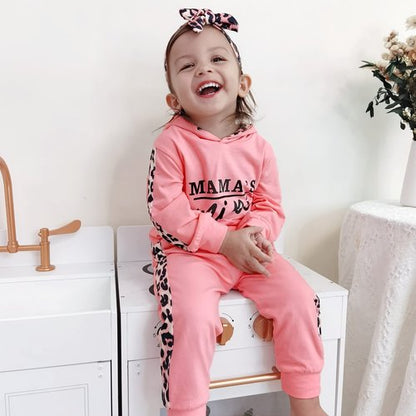 Yvowming Newborn Baby Girl Clothes Outfits Infant Hooded Sweatshirt Pants Headband Toddler Girl Clothing Set