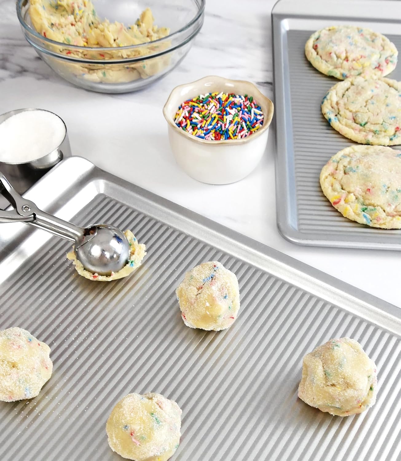 USA Pan Bakeware Cookie Sheet - Warp Resistant Nonstick Baking Pan Set of 2 | Made in the USA, Aluminized Steel