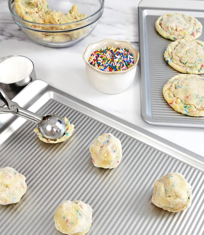 USA Pan Bakeware Cookie Sheet - Warp Resistant Nonstick Baking Pan Set of 2 | Made in the USA, Aluminized Steel
