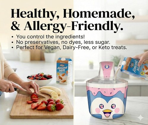 Fun Electric Ice Cream Maker - Countertop Soft Serve & Sorbet Machine | Easy to Clean Personal Dessert Maker