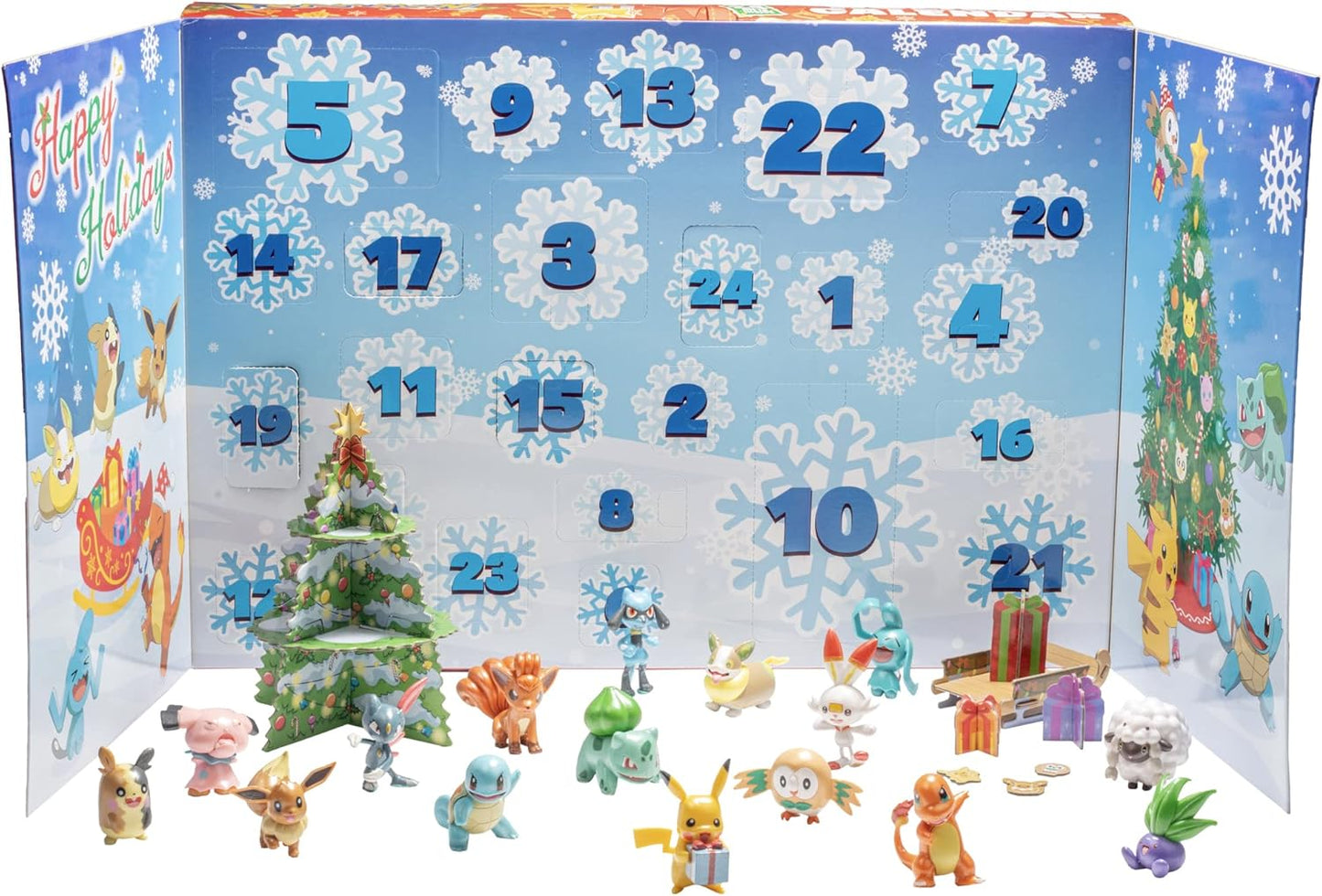 Pokemon 2024 Holiday Advent Calendar - 24 Gift Pieces with 16 Toy Figures & 8 Christmas Accessories for Ages 4+