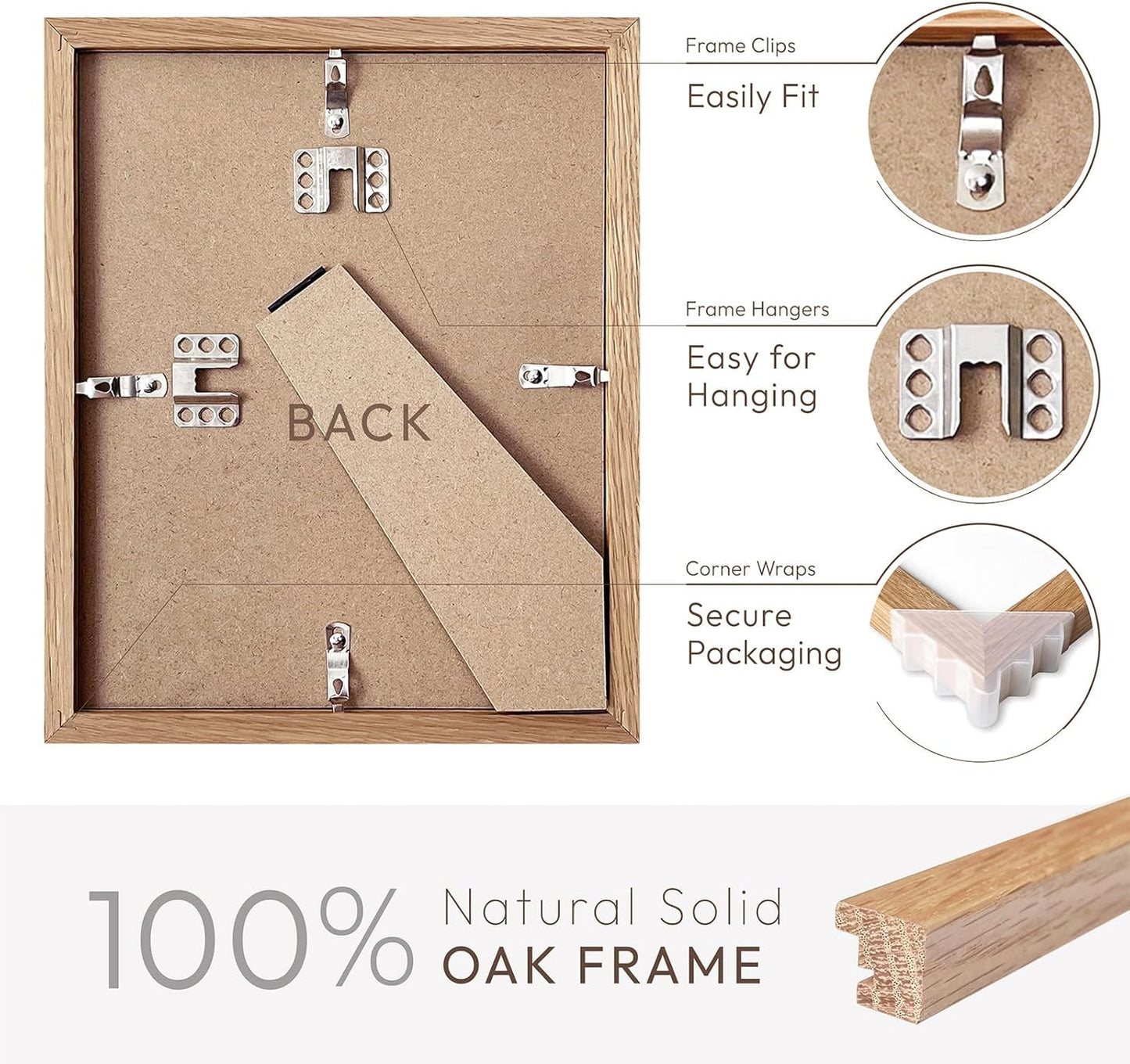 Solid Oak 8x10 Picture Frame by [Brand Name] - Elegant Photo Display with Mat for 5x7 Photos