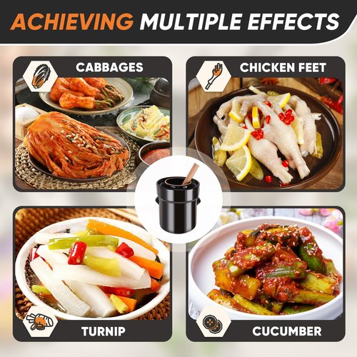 Fermentation Crock 5 Liter / 1.3 Gallon, Sauerkraut Crock with Lid, Weights & Pounder - Ceramic Fermenting Crock Kit for Pickling Cabbage Kimchi Pickle Vegetables- Sauerkraut Fermentation Crock.