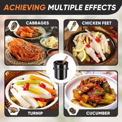 Fermentation Crock 5 Liter / 1.3 Gallon, Sauerkraut Crock with Lid, Weights & Pounder - Ceramic Fermenting Crock Kit for Pickling Cabbage Kimchi Pickle Vegetables- Sauerkraut Fermentation Crock.