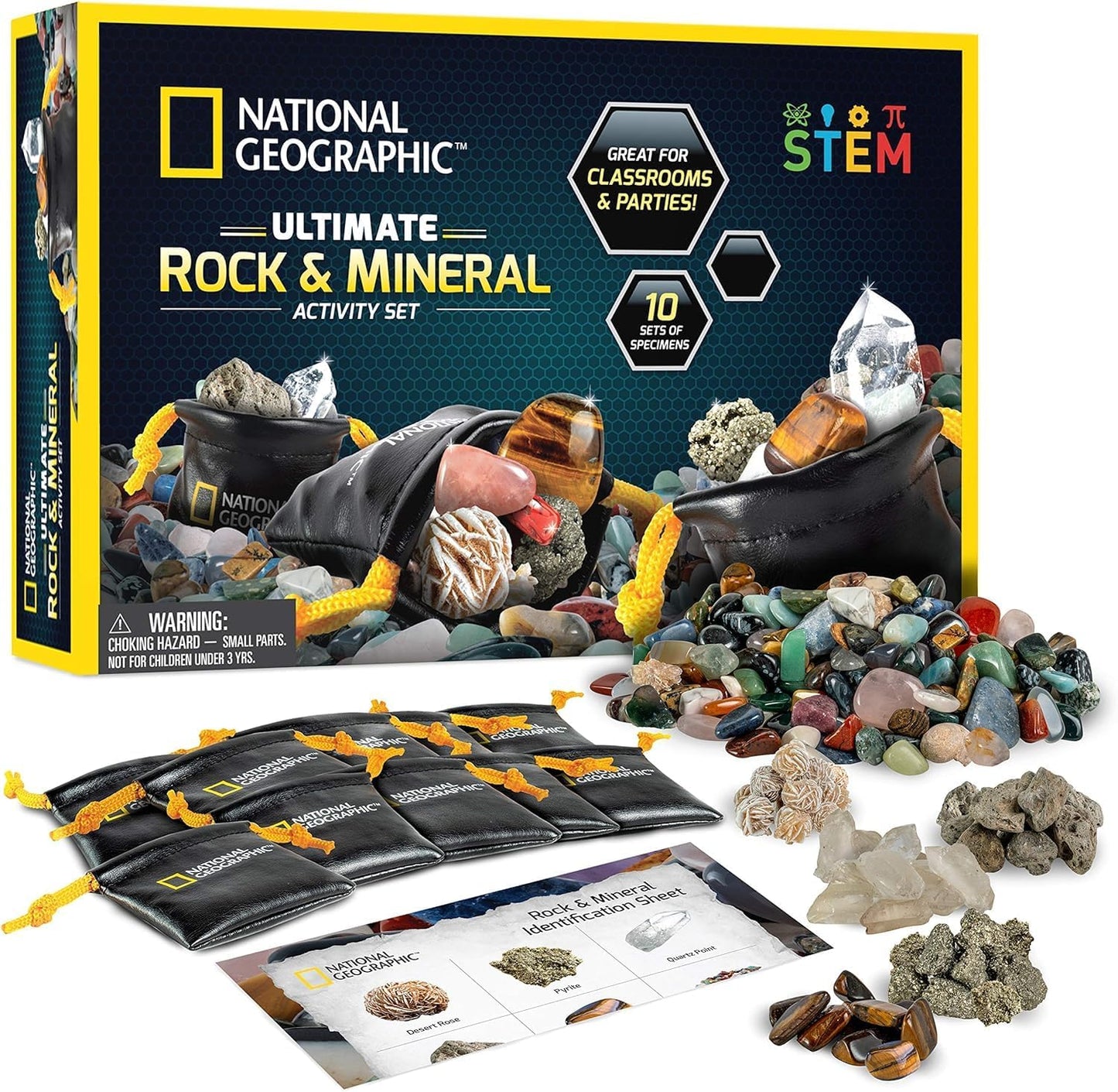 National Geographic Kids Rock Collection - 1.25 lb Assorted Rocks & Minerals STEM Kit for Classroom & Home