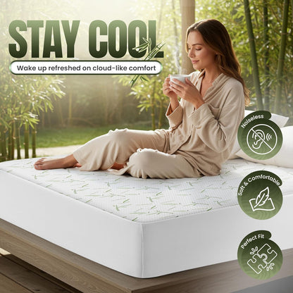 Utopia Bedding Waterproof Mattress Protector - Twin XL, Soft Bamboo Viscose, 15-Inch Deep Pockets