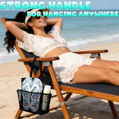 Attmu Mesh Shower Caddy - Portable Dorm Room Organizer with 8 Pockets | Quick Dry Bathroom Bag