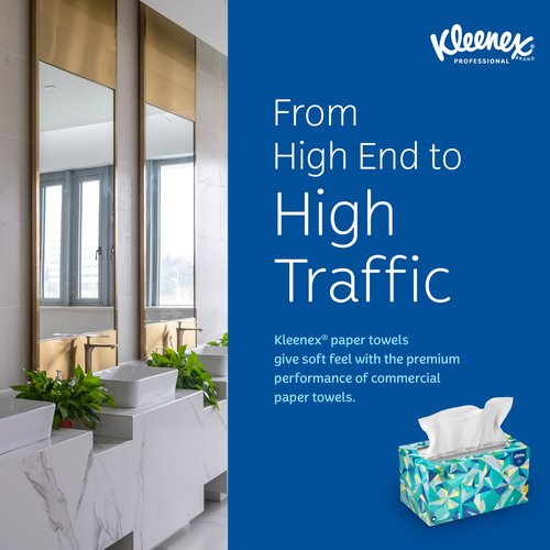 KLEENEX Pop-Up Box Hand Towels, Paper, 9 x 10-1/2, 120/pack