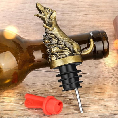 Dachshund Wine Aerator Pourer Spout for Alcohol, Bronze Sausage Dog Bottle Pourer and Stopper for Spirit Wine Champagne, Birthday Gifts, Father Day Gifts, Dachshund Gifts for Men Women