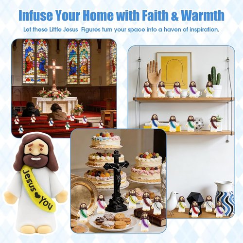 Little Jesus Figurines by [Brand Name] - 80Pcs Pocket-Sized Figures for Church Events & Baptism Gifts