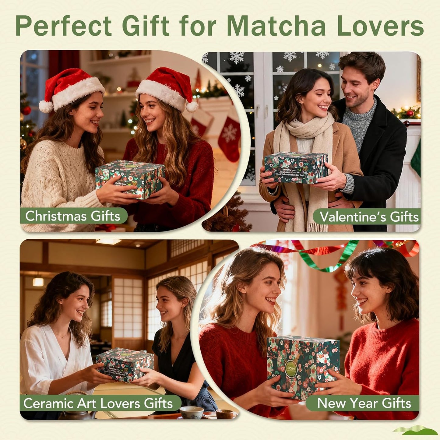 Skiennix Matcha Whisk Set - 8-Piece Ceramic Kit with Bowl, Chasen Holder, Scoop Rest & Sifter | Perfect Gift for Matcha Lovers