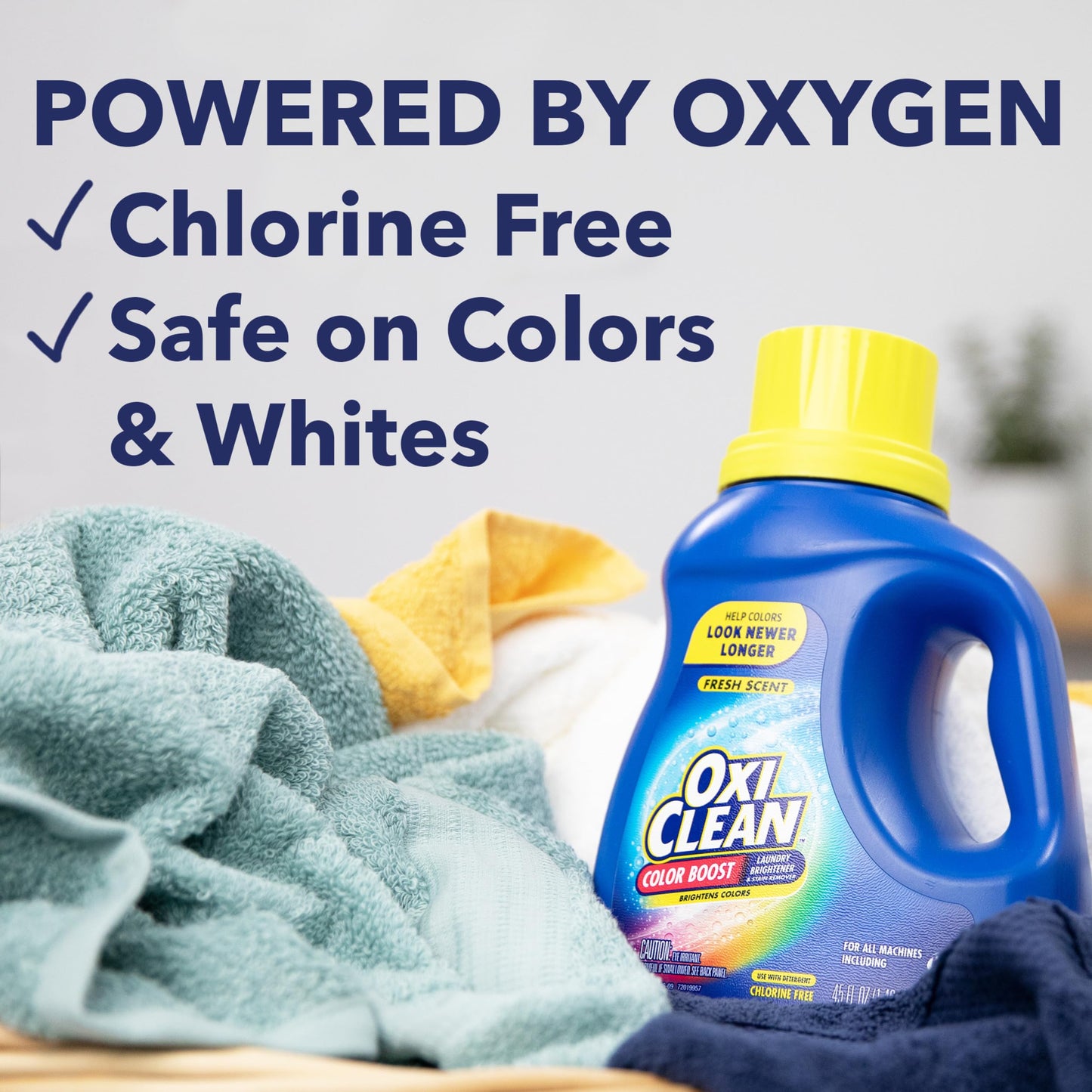 OxiClean Color Boost Laundry Brightener and Stain Remover Liquid Fresh Scent, 45 fl oz