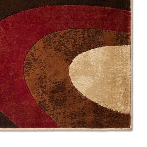 Home Dynamix Tribeca Slade Modern Runner Rug, Abstract Brown/Red 26"x12'