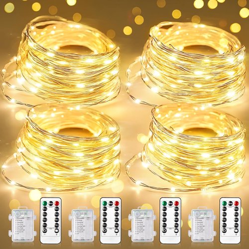 Fairy Lights - 33Ft Battery Operated 100 LED Twinkle Lights with Remote & Timer | Waterproof for Weddings & Decor