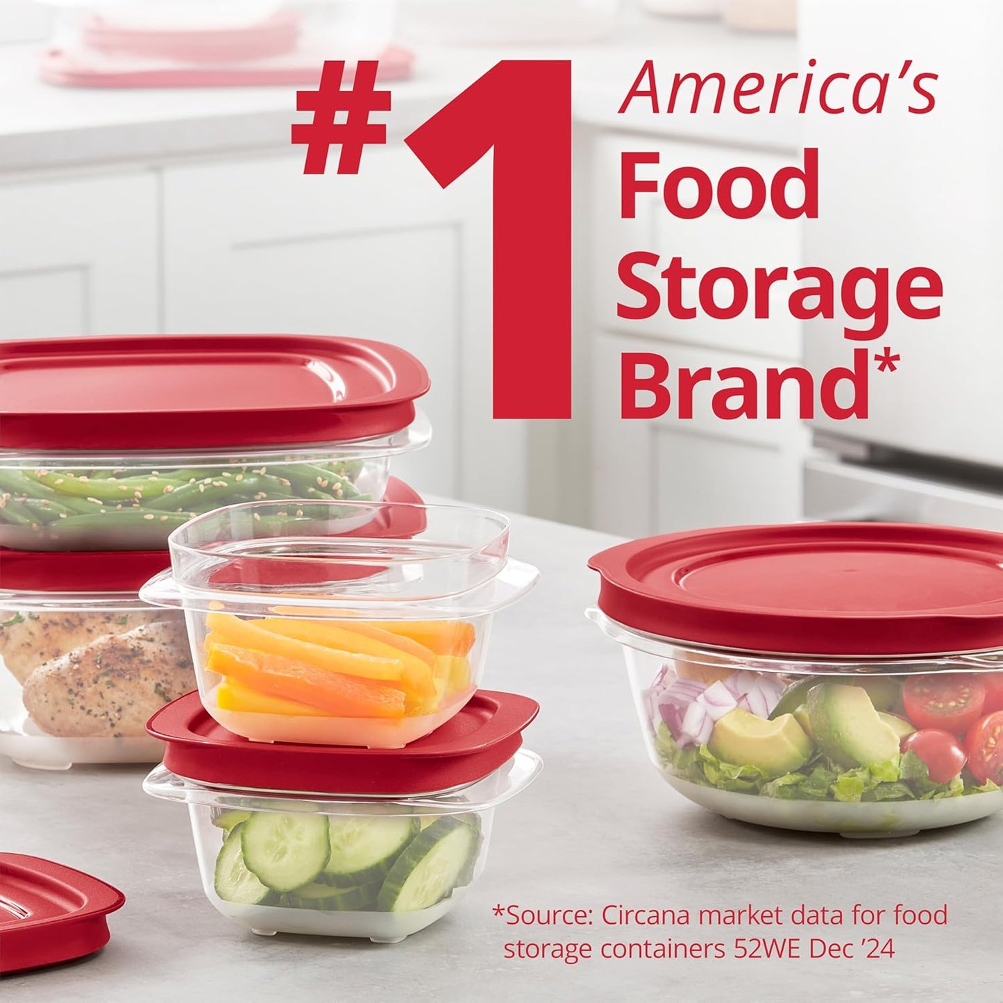 Rubbermaid EasyStore Food Storage Containers - 22-Piece Rectangle & Square Set with Lids